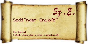 Szünder Enikő névjegykártya